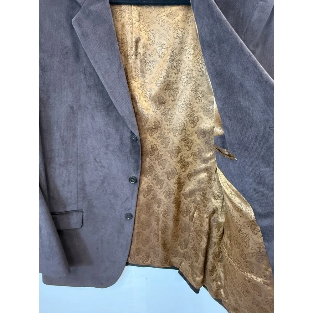 Bachrach Size 44R Brown Polyester Sport Coat Suit Jacket Blazer Paisley Lined